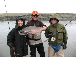 Catching big silver salmon on the Tsiu
